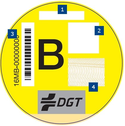 distintivo etiqueta b coche