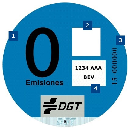distintivo etiqueta cero coche