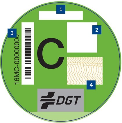 distintivo etiqueta c coche