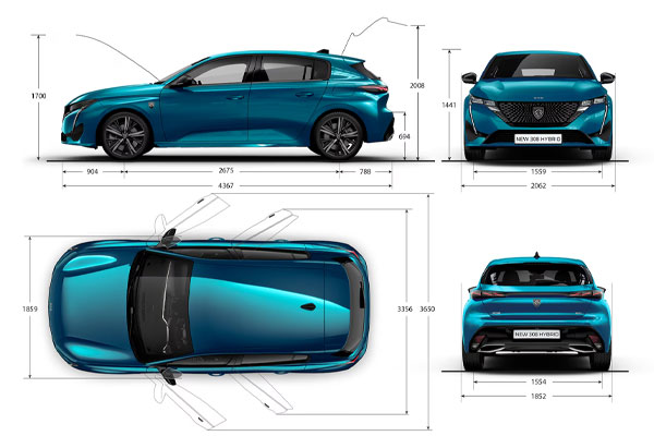 Medidas Peugeot 308