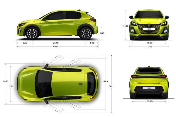 Medidas Peugeot e-208