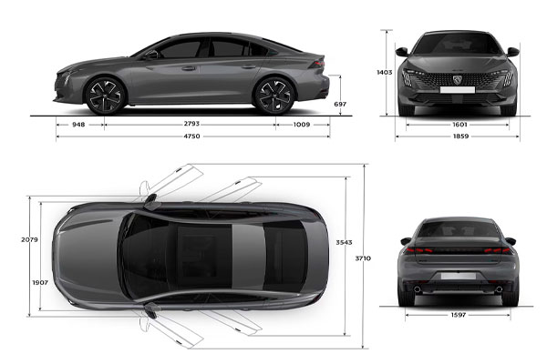Medidas Peugeot 508
