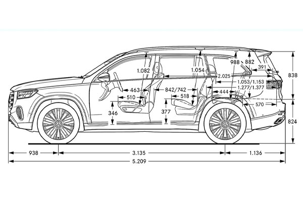 Medidas Mercedes GLS